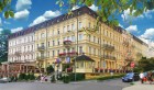 Kuren in Tschechien: Außenansicht vom Kurhaus Kriván in Karlsbad Karlovy Vary Westböhmen