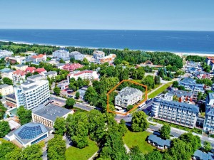 Kuren in Polen: Luftaufnahme im Kurhotel Arstone Villa am Park in Swinemünde Swinoujscie Ostsee