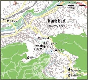 Kuren in Tschechien: Lageplan des Spa Resort Sanssouci in Karlsbad Karlovy Vary