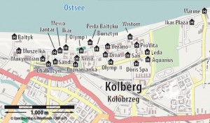 Kuren in Polen: Lageplan des Hotel Diva SPA in Kolberg Kolobrzeg