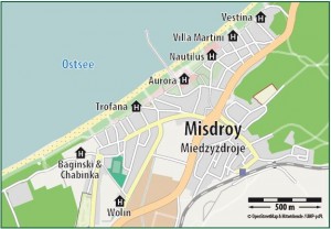 Kuren in Polen: Lageplan der Villa Martini in Misdroy