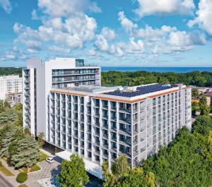 Kuren in Polen: Hotelansicht des Hotel Olymp 4 in Kolberg Kolobrzeg Ostsee