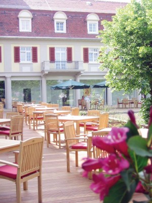 Kuren in Deutschland: Außenterrasse des Santé Royal Resort in Bad Brambach