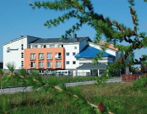 Kuren in Polen: Blick auf das Kurhotel Diament in Gribow Grzybowo